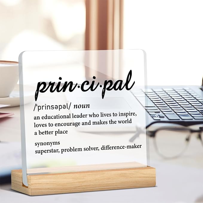 School Principal Appreciation Gifts for Men Women, Principal Definition Acrylic Desk Sign Decor