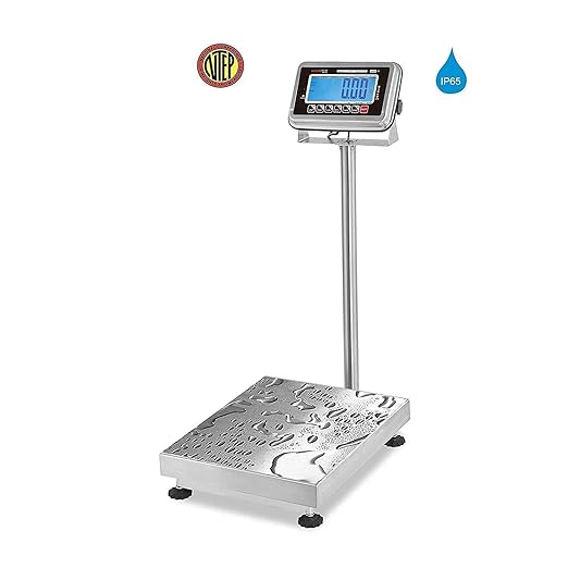 VisionTechShop TBWS-100 Washdown Stainless Steel Bench Scale, Lb/Kg/Oz Switchable, 100lb Capacity, 0.02lb Readability, NTEP Legal for Trade
