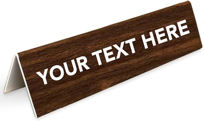 Trophy Outlet Funny Custom Desk Sign – Double-Sided Engraved Office Name Plate with Personalized Text or Gag Sayings – Hilarious Work Gift for Coworkers, Bosses & Home Desks