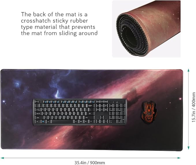 XXL Professional Large Mouse Pad & Computer Game Mouse Mat (35.4x15.7x0.1IN, 90x40 sky001)