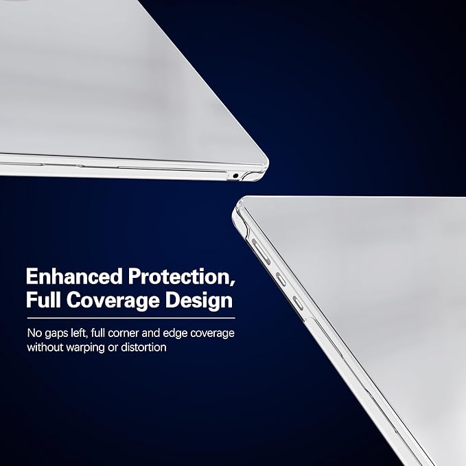 KEROM Crystal Clear Case for MacBook Pro 14 inch 2025-2021 M5 M4 M3 M2 M1 Pro/Max Chip A3434 A3112 A3185 A3401 A2918 A2992 A2779 A2442, Slim Plastic Hard Shell Case & Keyboard Cover, Transparent