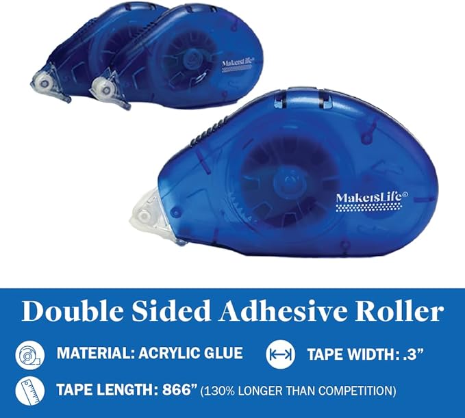 Double Sided Adhesive Tape for Crafts. Repositionable DOTS. (3 Pack)