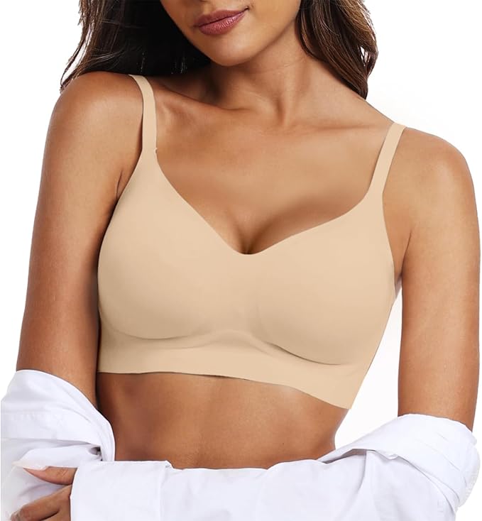 OEAK Womens Wireless Bras Comfortable Push Up Bra No Underwire Bra Full Support Lift Bralette Everyday Seamless Tshirt Bras