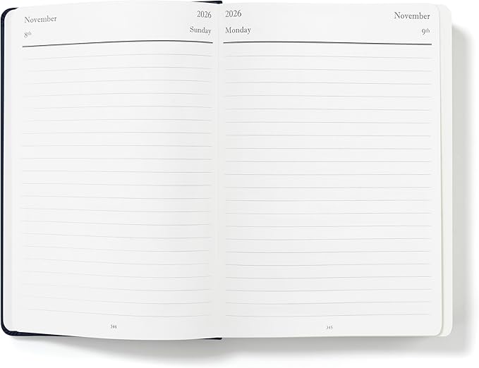 Wykeham's Executive 2026 Daily Journal Planner – US Public Holidays & Format – Customization Available (Royal Blue, 8.5"×5.5")