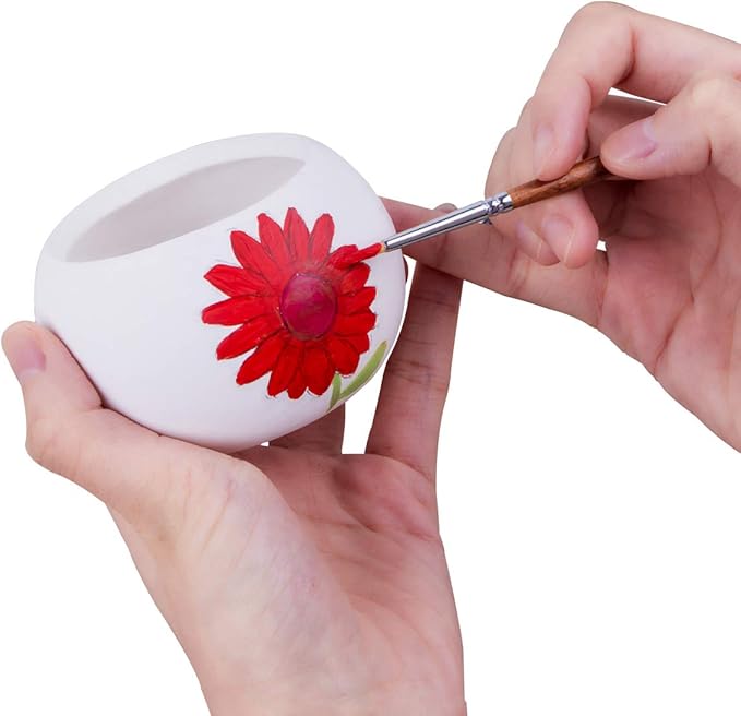 Transon Small Detail Paint Brushes 7pcs for Model Painting Acrylic, Gouache, Oil, Tempera and Face Painting