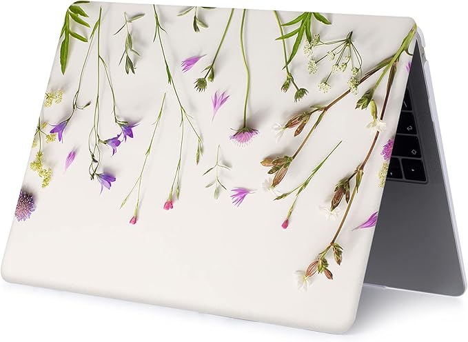 Case Compatible with MacBook Pro 13 Inch 2015 2014 2013 2012 Model A1502 & A1425, Plastic Hard Shell Protective Case with Keyboard Cover for Mac Pro Retina 13 Old Version - Purple Flower