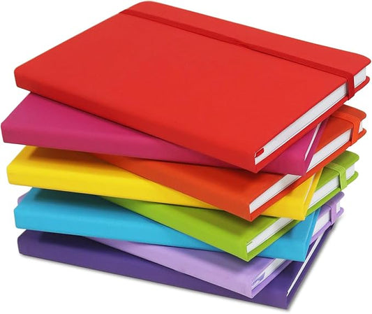 A5 Liend Journal Notebook, 7mm College Ruled Notepad, Journaling for Writing, Work, School, Travel and Note Taking, Hardcover 224 Pages (112 Sheets) 5.5 x 8.3 inches Multicolored (8 Pack)