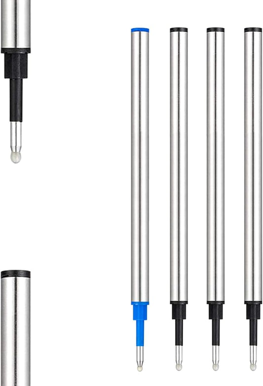 DunBong Rollerball Pen Refills, Roller Ball Fine Point 0.5mm, Red Ink Refill Pack of 5 - Replaceable Ballpoint Pen Refills Medium Point (Navy Blue)