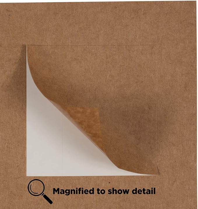 JAM PAPER Product & Container Labels - Square - 2 x 2 - Brown Kraft - 120/Pack