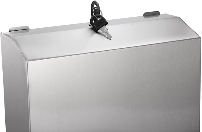 Suwimut Paper Towel Dispenser Wall Mount, Commercial Stainless Steel Hand Towel Dispenser Holds Multifold, Trifold, C Fold, Touchless Hand Towels Dispenser with Lock for Restroom, Bathroom, Kitchen