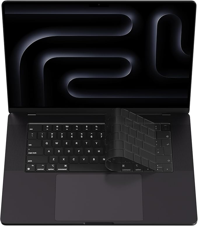 Compatible with MacBook EU/UK Layout Keyboard Cover, Premium Ultra Thin Protector for 2025-2021 M4/M3/M2/M1 Pro/Max MacBook Pro 14/16, M4/M3/M2 MacBook Air 13/15