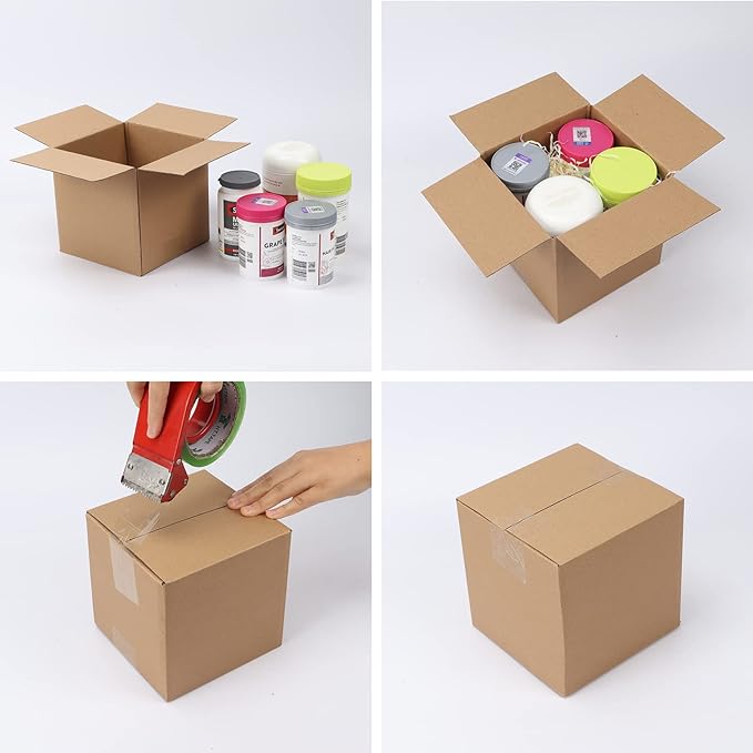CRUGLA 40 Packs Shipping Boxes 6x6x6, Corrugated Cardboard Brown Mailing Box Bulk for Packing