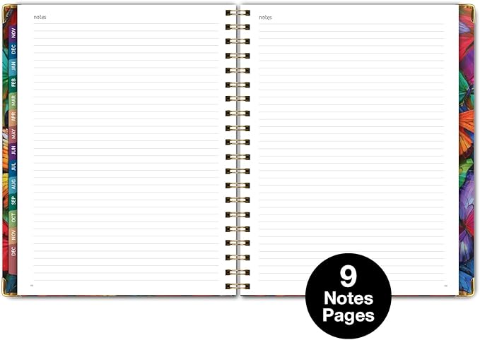 HARDCOVER 2026 Planner, 8.5"x11": 14 Months (November 2025 - December 2026), Daily Weekly Monthly Planner, Yearly Agenda, Bookmark, Pocket Folder and Sticky Note Set (Colorful Butterflies)