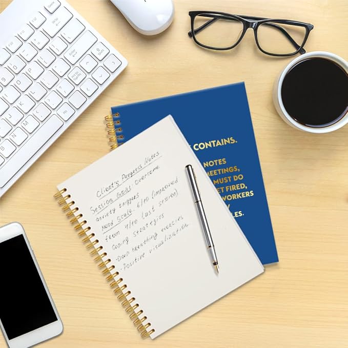 Pointless Notes from Boring Meetings Funny Navy Golden Spiral Notebook, Humorous Office Gifts, Gag Gifts for Coworkers, Funny Office Sarcastic Gifts for Coworkers,Team Members, Employees
