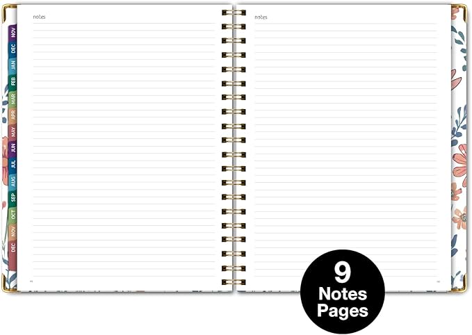 HARDCOVER 2026 Planner, 8.5"x11": 14 Months (November 2025 - December 2026), Daily Weekly Monthly Planner, Yearly Agenda, Bookmark, Pocket Folder and Sticky Note Set (Colorful Botanicals)