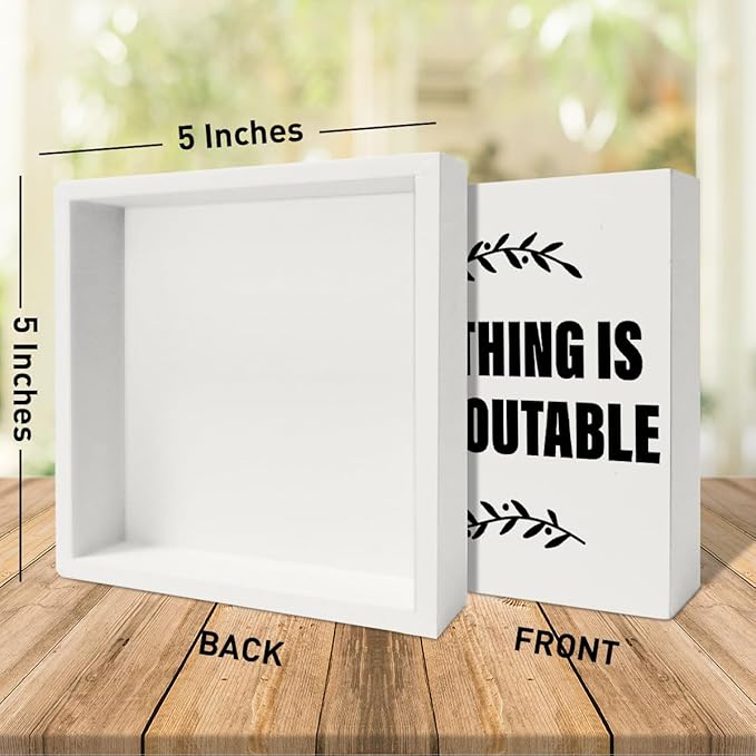 Funny Office Desk Decor for Work Women Men, Home Office Decoration Wooden Box Sign, Accountant CPA Finance Office Gifts for Coworker Boss Leader, Everything Is Figureoutable