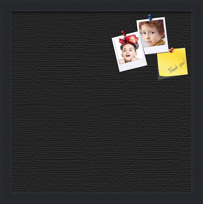 PinPix 16x16 Inch Cork Bulletin Board. This Decorative Framed Pin Board Comes with Desert Pastel Design and a Satin Black Frame. Ideal for Home Office Decor or Message Board (PinPix-1815)