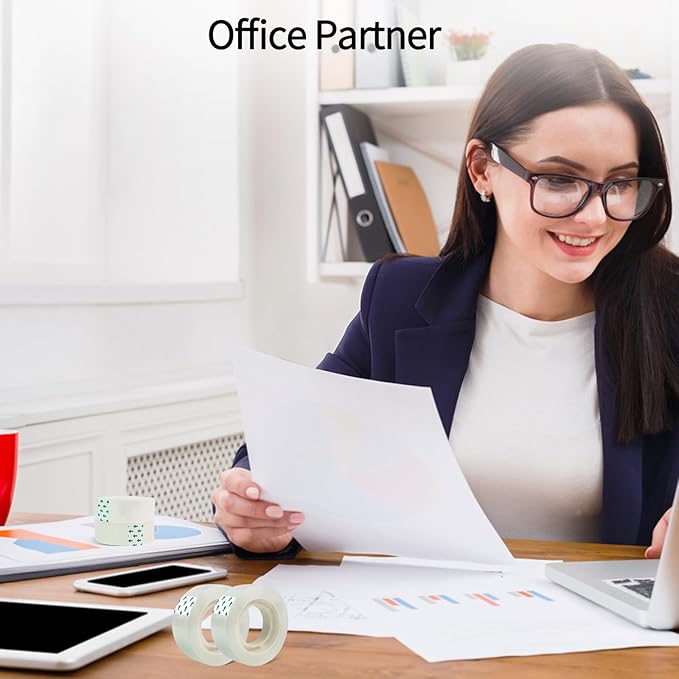 Scotch Tape Refills for Dispenser - Clear Packing Tape, Each Roll 3/4 x 1000 Inches, Scotch Tape 16 Pack, Office and Shipping Tape for Students and Office Staff