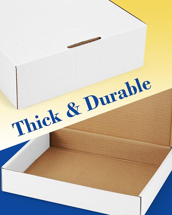 Shipping-Boxes-12x9x3 Inches: 22 Pack-Cardboard-Boxes-for-Packaging, White-Shipping-Boxes-for-Packing-Small-Business, Corrugated Box Mailers for Book Shoes Gift Mailing