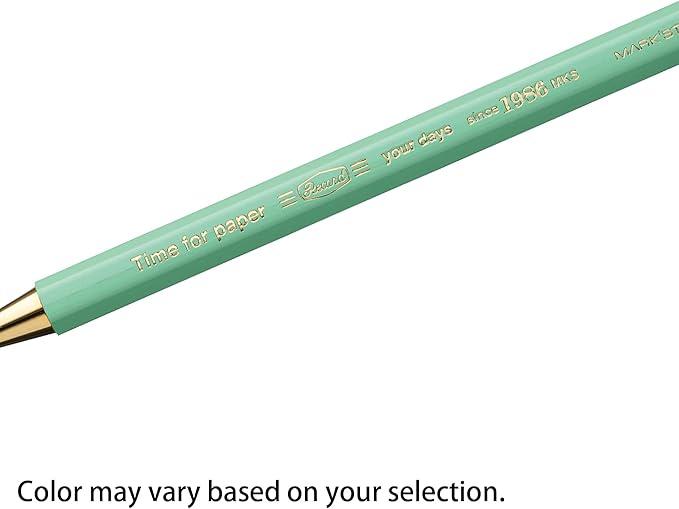 MARK'STYLE Time For Paper – Retro styling Ballpoint Pen, 0.5mm Black Gel Ink, For Office, School, and Journaling | Made in Japan, Refill Included (Navy)