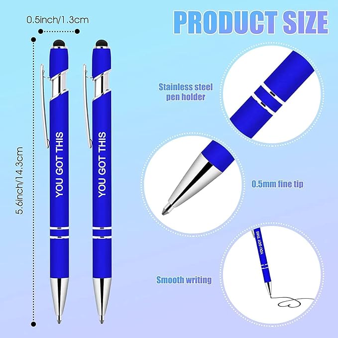10 Pcs Inspirational Pens Bulk, Motivational Ballpoint Pen with Stylus Tip Funny Ink Pens in Bulk Inspirational Gifts for Women Coworkers Office Supplies Black Ink…