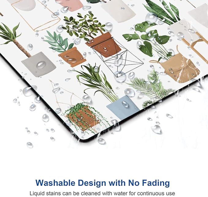 Mouse Pad, Cute House Plants Mouse Pads, Square Washable Cloth Personalized Mouse Mat with Design, Gaming Office Home Non-Slip Rubber Base Computer Mousepad