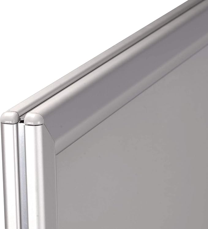 M&T Displays WindPro Weather and Wind Resistant Outdoor Pavement Curb Sidewalk Sign Holder for 22x28 Inch Posters Silver Aluminum Easy Front Loading Snap Frame Durable HDPE Silver Water Base