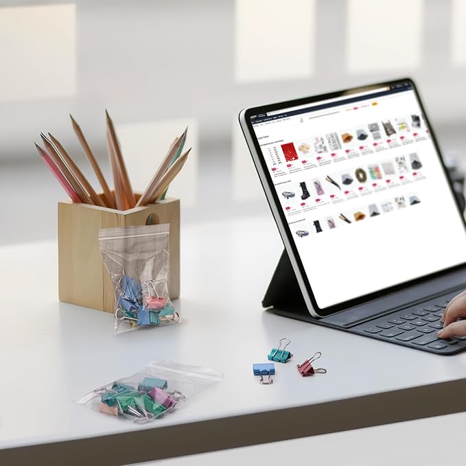 400pcs Plastic Bags, 3 x 4 inch 2 mil Jewelry Bags, Clear Small Zip Bag, Resealable Zip Bag for Small Business, Storage, Candy