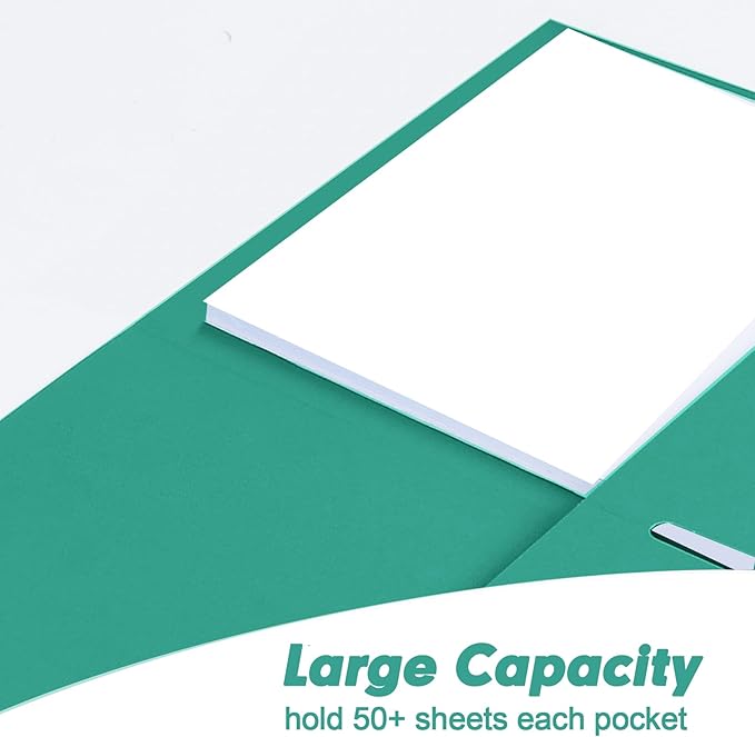 Two Pocket Folders, RAZCC 100 Pack 2 Pocket Folders Fit Letter Size Paper, Paper Folders with Pockets for School Office Business Home, Assorted 5 Colors