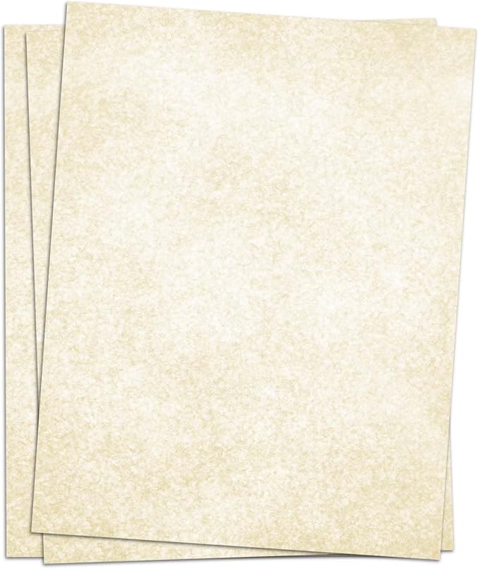 Parchment Paper for Certificates - Stationary for Resumes, Diplomas, Letter Size, 50 Double-Sided Sheets, 100gsm, 8.5" x 11" Parchment Paper