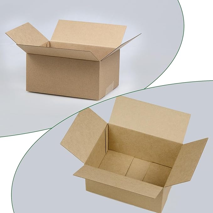8x6x4 Inches Shipping Boxes Set of 40, Brown Corrugated Cardboard Box Literature Mailer for Packing Small Business
