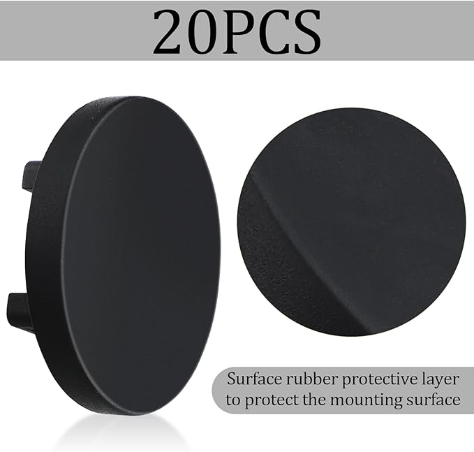 Yookeer 20 Pcs Magnetic Zip Tie Mount Base Black Magnetic Cable Clips Wire Holder Multipurpose Cable Ties Management Base Electrical Supplies for Wire (43 mm)