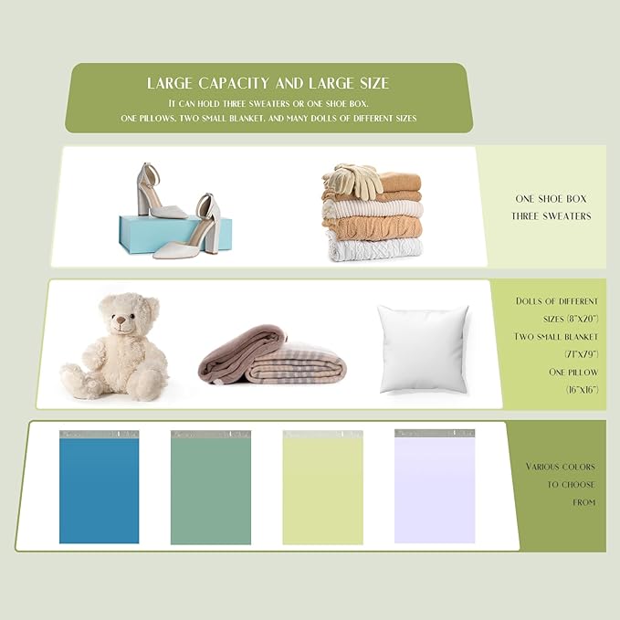 Metronic Large Poly Mailers 19x24 100Pcs, Strong Adhensive Shipping Bags for Clothing, Waterproof Mailers Bags for Small Business, Shipping Envelopes, Tear-resistant Packing Bags in Avocado Green