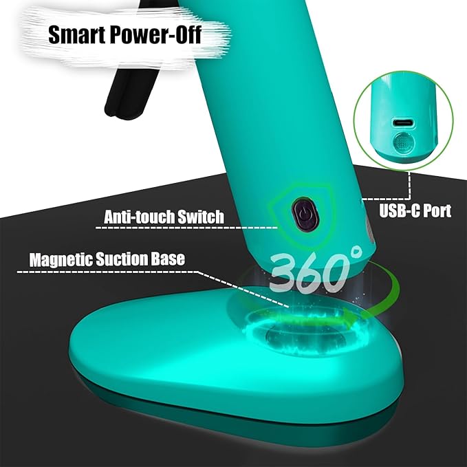 MONVICT Smart Power-Off Cordless Hot Glue Gun, Mini Glue Gun Kit with 2.2A Battery, Storage Bag, 40 Pcs Glue Sticks, 10 Pcs Craft Sticks, USB-C Rechargeable Hot Melt Glue Gun for DIY Craft Gift