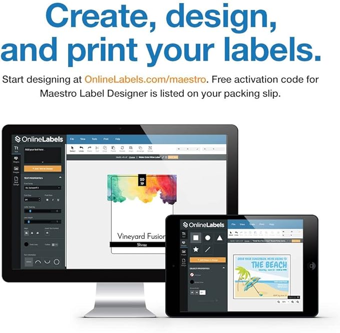 4 x 3.33 Rectangle Shipping Labels - Permanent, White Matte - Wine, Pallet Labels - 6-Up - Pack of 3,000 Labels, 500 Sheets - Inkjet/Laser Printers - Online Labels