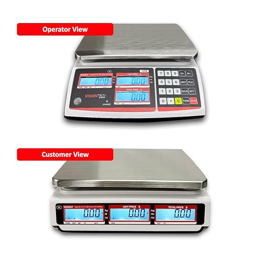VisionTechShop TVP-12B Price Computing Scale, Lb/Oz/Kg Switchable, 12lb Capacity, 0.002lb Readability, NTEP Legal for Trade COC #19-038, NSF Certified
