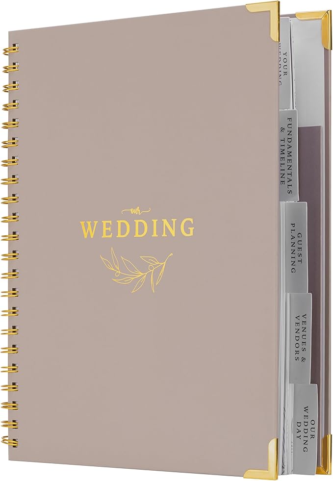 Your Perfect Day Wedding Planner Book and Organizer - Wedding Planner Book - Bridal Planning Binder with Countdown Calendar - Bride Gifts - (Meadow Gold)