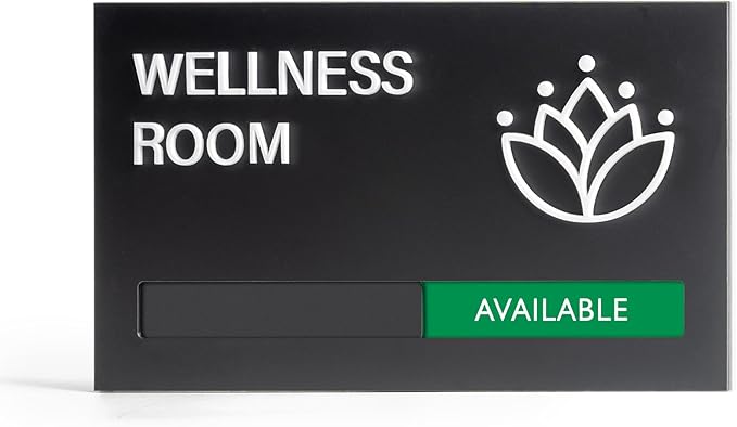 Wellness Room Sign - Do Not Disturb Privacy Slide Door Sign In Use And Available Slider Indicator Tells Whether Room Vacant Or Occupied