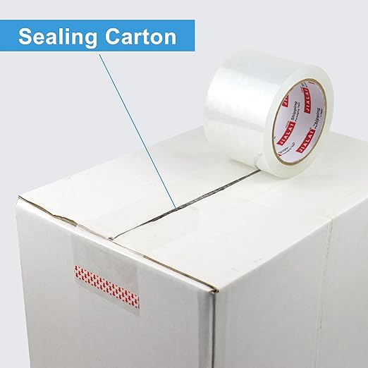 3" Heavy Duty Packing Tape 6 Rolls, Total 360Y - 3 inch x 65 Yards, 2.4 mil Thick, Clear 3 Inch Wide Packaging Tape for Shipping, Mailing, Moving & Storage