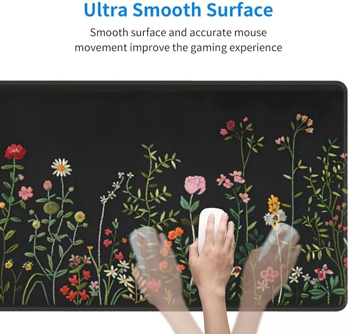 Desk Pad,Office Desk Mat 31.5"×11.8" Large Gaming Mouse Pad,Durable Extended Computer Mouse Pad,Waterproof Thick Big Mouse Pads with Non-Slip Rubber Base Office Home Colorful Flowers