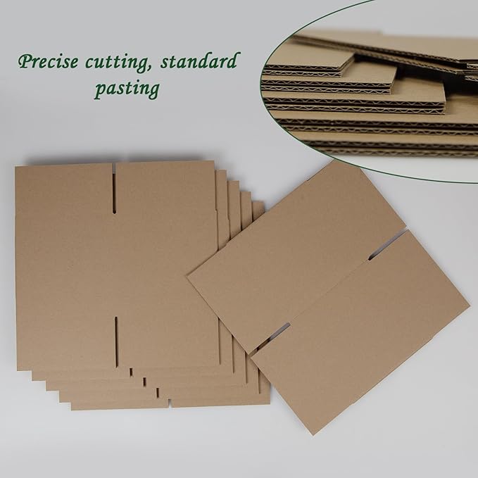 6x6x6 Inches Shipping Boxes Set of 40, Brown Corrugated Cardboard Box Literature Mailer for Packing Small Business