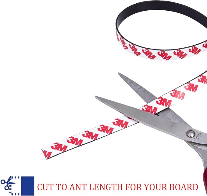 Flexible Magnetic Tape Strip Roll with 3M Adhesive Backing,(1in Wide x40ft Long) Sticky Magnet Tape Strips for Kitchen, Garage Whiteboards Fridge DIY Organization