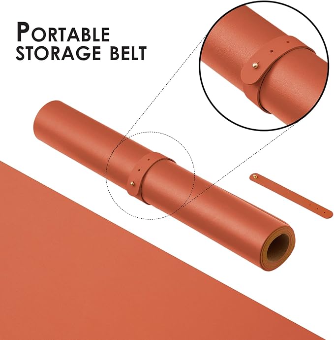 Large Cork Desk Mat - 47.2"x 17" Desk Pad for Office and Home - Ideal for Large Mouse Pad and Desk Mats on Top of Desks(Orange)