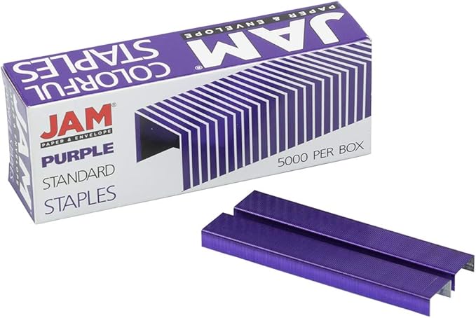 JAM PAPER Standard Size Colorful Staples - Violet Purple - 5000/box