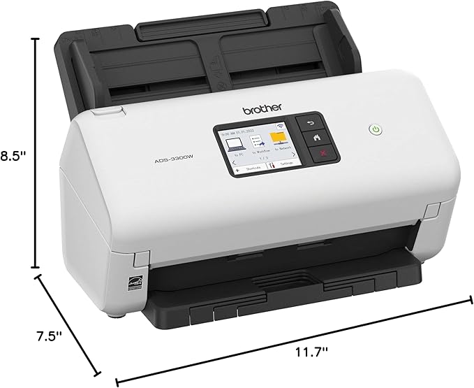 Brother ADS-3300W Wireless, High-Speed Desktop Scanner | 2.8-inch Touchscreen | Scans Up to 40ppm1
