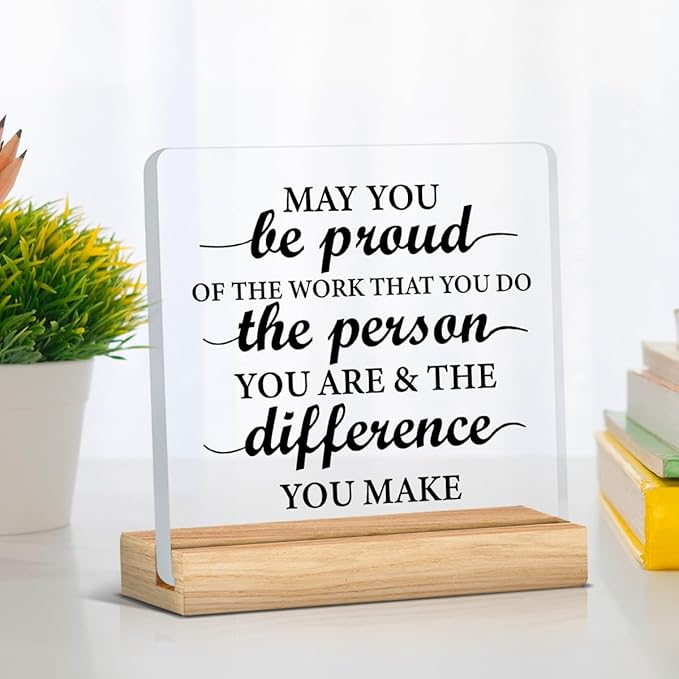 Thank You Gifts for Women Men, Appreciation Gifts for Coworkers Boss Leader Teacher Mentor Coach, New Job Gift, Coworker Acrylic Desk Sign Decor