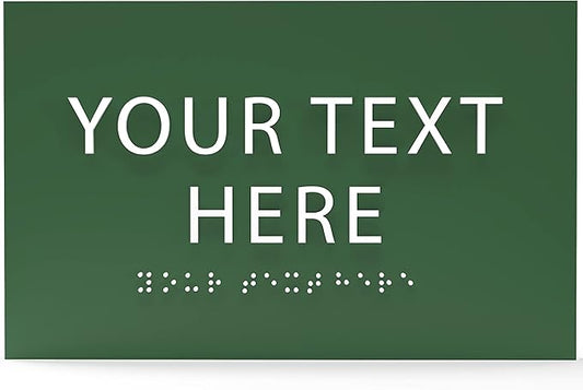 6" X4" Personalized Custom Sign- Tactile Graphics Grade 2 Braille Text | ADA Compliant Wall Mount Plastic Signs For Schools, Offices, Businesses, Apartments & Restaurants
