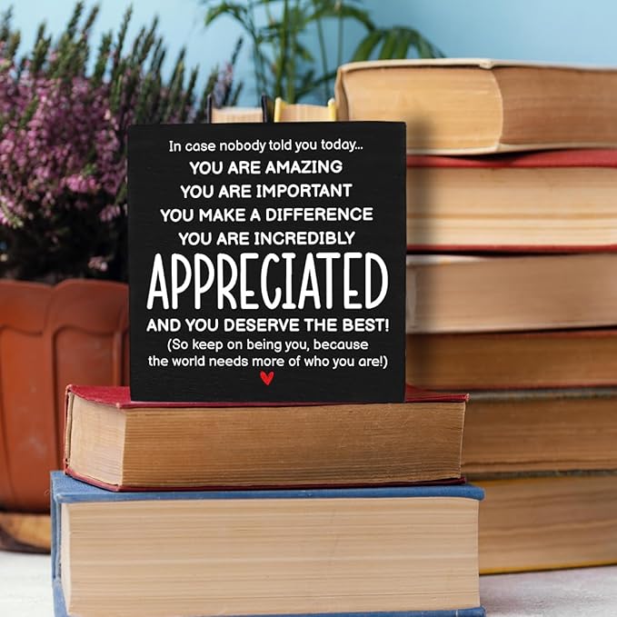 HTBIG Inspirational Gifts for Men Women Friends, Coworker Office Decor Appreciation Gifts, You Are Amazing Appreciated Motivational Desk Sign Decor Home Office Desk