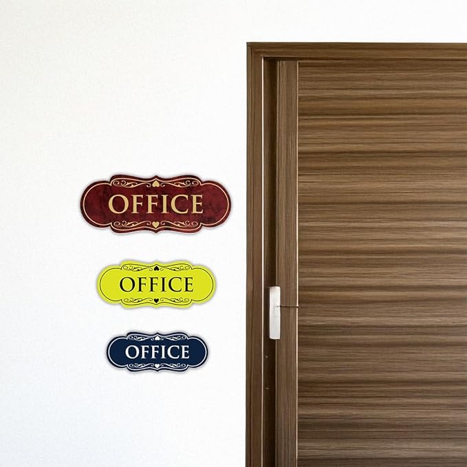 All Quality Designer Office Sign | Easy Installation - Lt Gray - Medium (5 Pack)