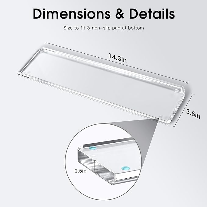 Acrylic Keyboard Wrist Rest，Mechanical Keyboards Ergonomic Palm Rest for Computer Keyboard,Anti-Slip Base,Wrist Pad for Laptop,Suitable for Offices, Homes, Games, Laptops and Computers Easy Typing